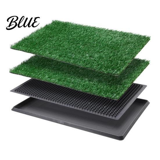 Washable Dog Pee Pad Artificial Grass Fake Turf Pet Potty with Tray Balcony 3-Layer Reusable Puppy Training Mat for Indoor Outdoor Use Small