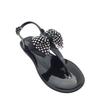 Sandales Cristal Noué Tissu Diamant Coloré Été Chaussures Plates Femmes Plage PVC Blanc