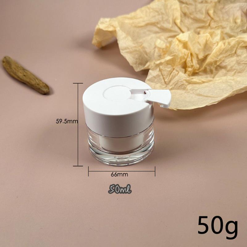 Empty Cream Jar Refillable Lotion Bottle With Spoon 15/30/50G Airless Pump Jar Refillable Acrylic Cream Bottle Vacuum Bottle