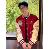 2025 Unisex Retro Embroidered Baseball Jacket - Loose Fit for Spring/Autumn