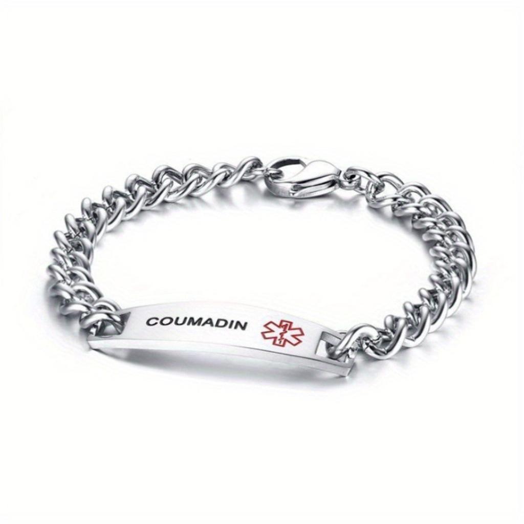 Titanium Steel Emergency Alarm Bracelet for Men and Women, Chain Made of Stainless Steel, Wristband