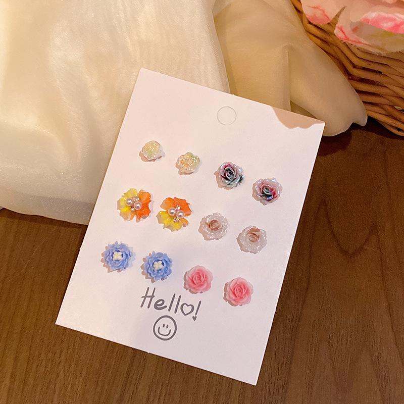 S925 Silver Needle Delicate Zircon Ear Set Small Stud Earrings