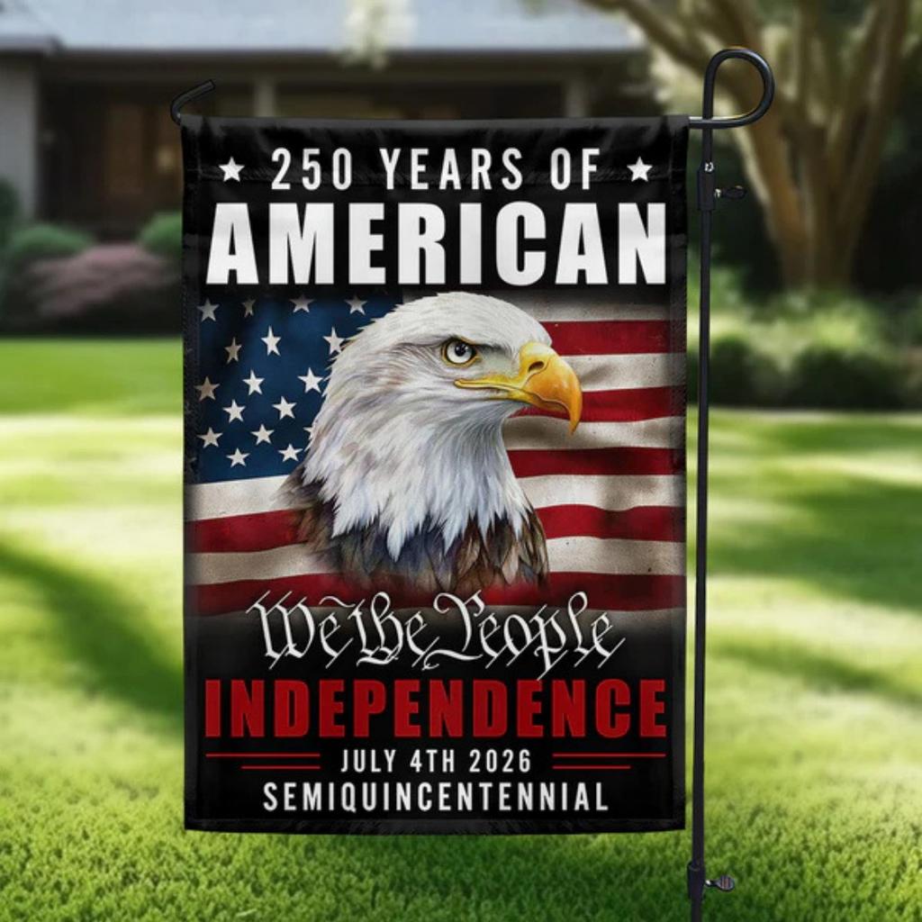 Patriotic Yard Decoration Polyester Outdoor Garden Banner 250th Anniversary Flag Vivid America Garden Flag For Yard National 4th