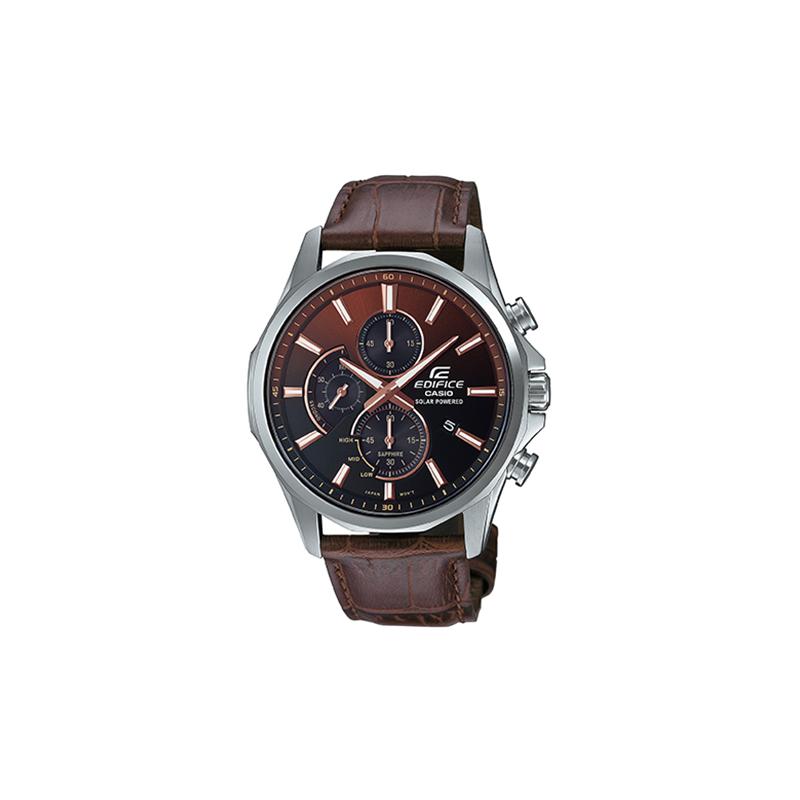 

Casio EDIFICE three-disc six-pin artificial sapphire mirror fashion classic waterproof quartz movement leather strap Japanese and EFB-670SBL-5AVUPR