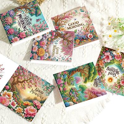 6 szt. DIY Cyrkonie Diamentowa Mozaika Pocztówki Diamentowa Sztuka Ręcznie Robione Kartki Kreatywny Zestaw do Kartek Urodzinowych i na Święto Dziękczynienia
