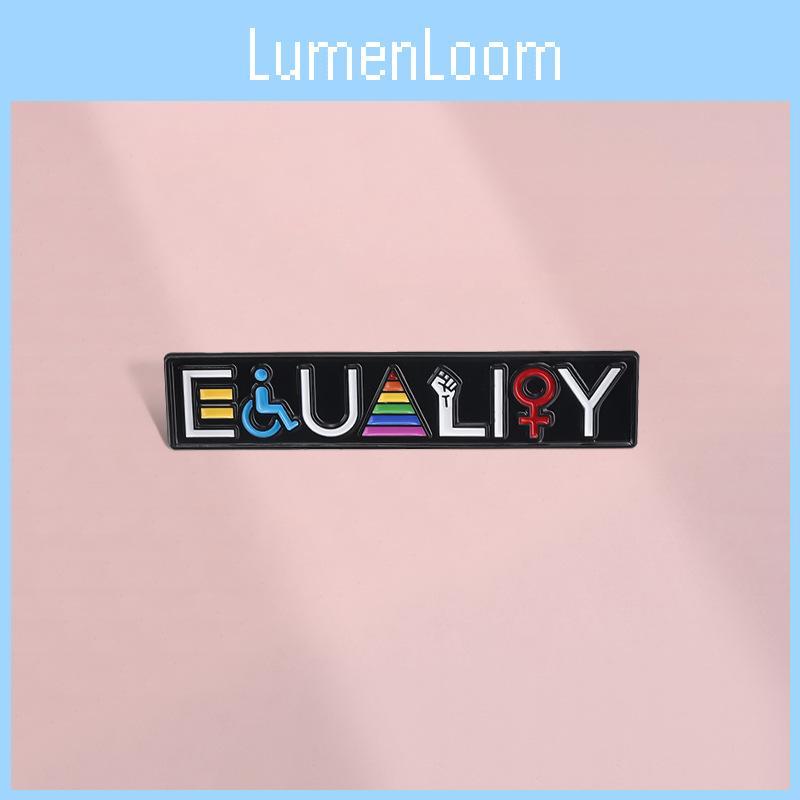 Kreatives Gleichheitswort Regenbogenfarbenes Metallabzeichen Bunte Emaille-Brosche für Outfits und Taschen