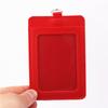 Two-sided Badge Cover PU Leather ID Sleeve Badge Holder Card Case Card Clips