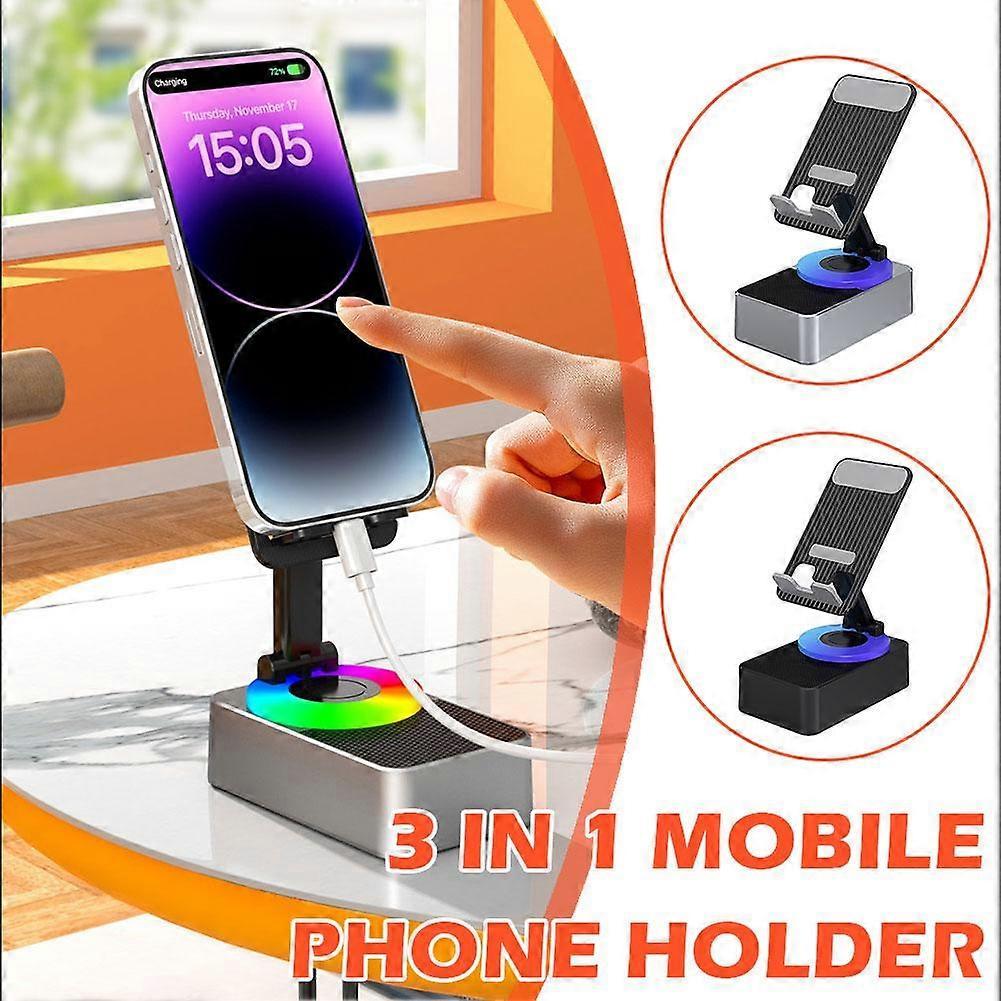 Bluetooth Audio Power Phone Holder Cell Phone Stand with Wireless BT Speaker