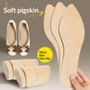 Women Self‑Adhesive Pig Leather Insoles Barefoot Use Breathable Sweat‑Absorb Ultra‑Thin for High Heels Pumps Summer