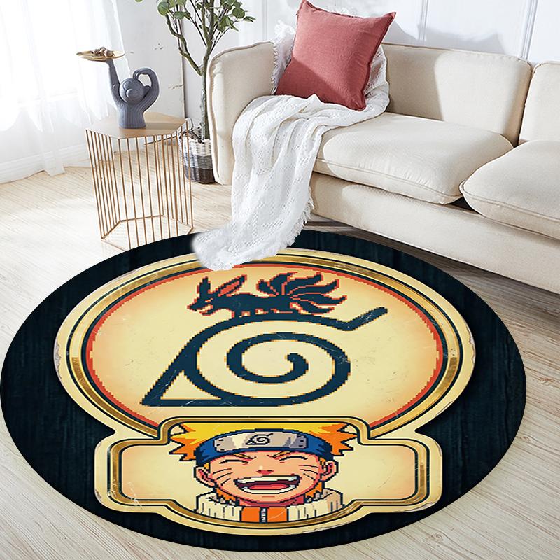 Uzumaki Naruto pattern round rug,Carpet Rug for Living Room Bedroom Playroom ,Non-slip Floor Mat,Holiday Gifts and Birthday Gifts.