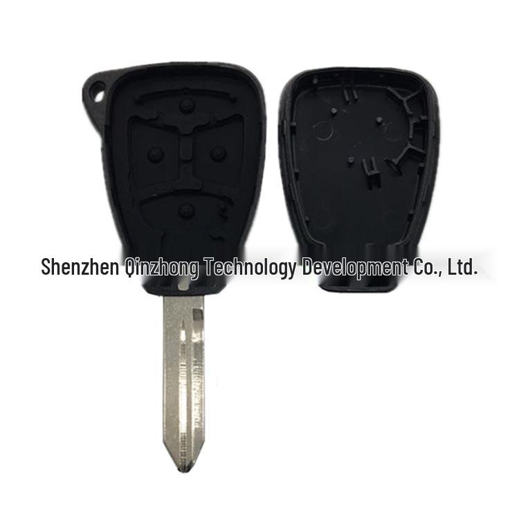 Chrysler Car Key Shell: Large Button, Straight Key