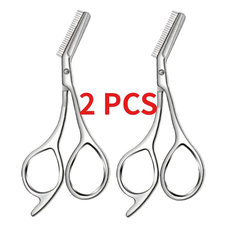 Forbicine Professionali per Sopracciglia in Acciaio Inossidabile con Pettine Ipoallergeniche Ergonomiche Design a Due Mani Modellatura e Rifinitura di Precisione