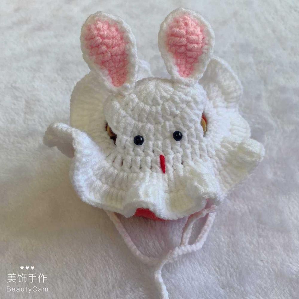 Cappello intrecciato a mano per animali domestici, simpatico cartone animato gatto cane, abbigliamento cappello decorazione, copricapo per animali domestici