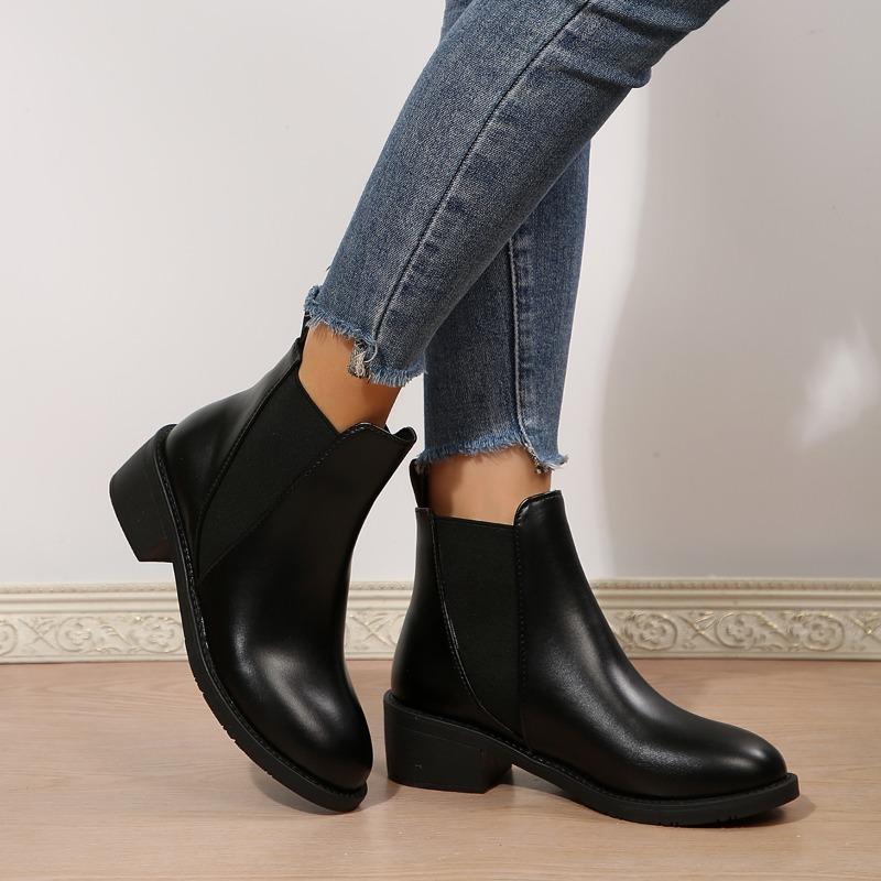 2025 High Quality Ladies Shoes Ankle Women's Boots Fashion Round Toe Office and Career New Sewing Best Seller Shoes for Women