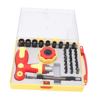 34Pcs Ratchet Screwdriver Set High Hardness Steel Appliances Repair Tool Kit with Extension Rod for