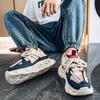 Trendy Men's Hong Kong Style Dad Shoes New Summer Breathable Mesh Youth Thick Sole Heightening Casual Sports Shoes Running Shoes