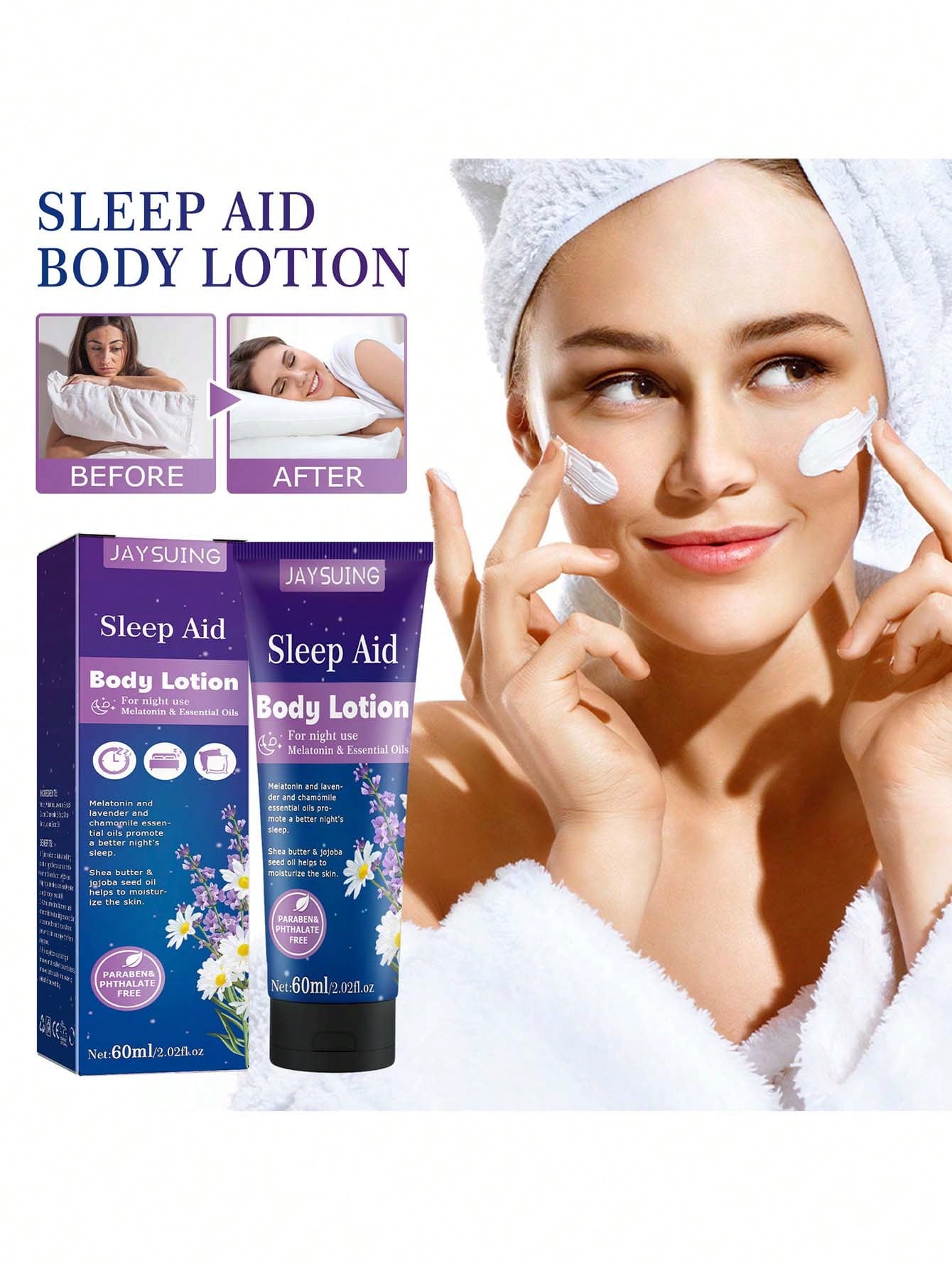 

60 мл лосьон для тела для улучшения сна, лечение бессонницы, снятие стресса, тревоги, бессонницы, расслабление, ароматический крем для сна, уход за здоровьем one-size белый