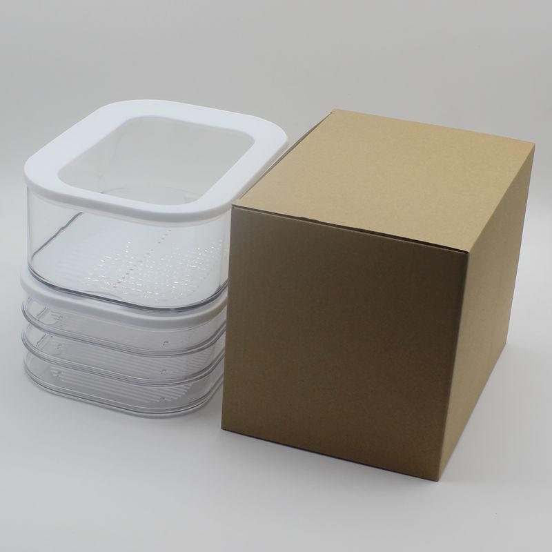 Scatola Trasparente Lavabile in Lavatrice per Alimenti, Transfrontaliera, con Coperchio per Frigoriferi da Cucina
