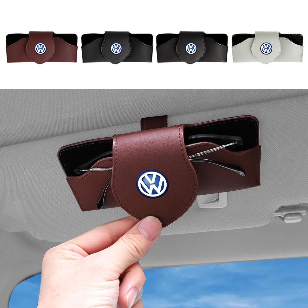 1pcs New Car Sun Visor Glasses Clip Sunglasses Protect Case Center Cover For VW Jetta Golf Beetle CC EOS GTI R32 MK4 Polo Passat Zk3