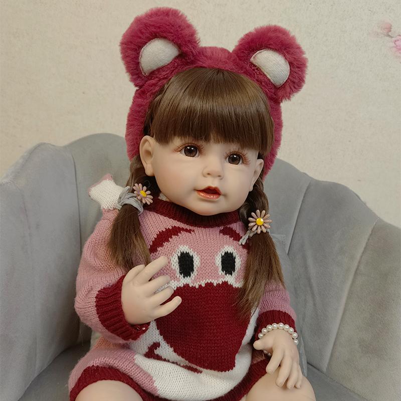 Reborn Dolls 21inch Full Soft Silicone Body Reborn Baby Girl Doll Waterable Toy Lovely Babies Doll Toys Gift For Children