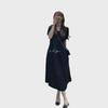 Sommerliches Midi-Kleid im koreanischen Stil, locker, einfarbig