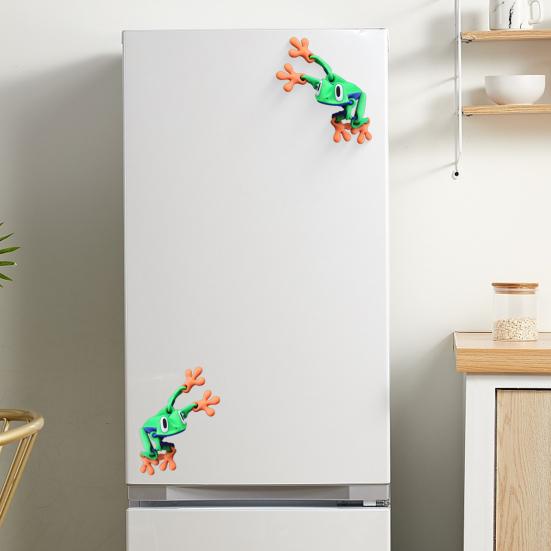 Magnetic 3D Printed Frog Toy Movable Joints Frog Fridge Magnet Articulated Animal Figurine Home Office Computer Monitor Decoration