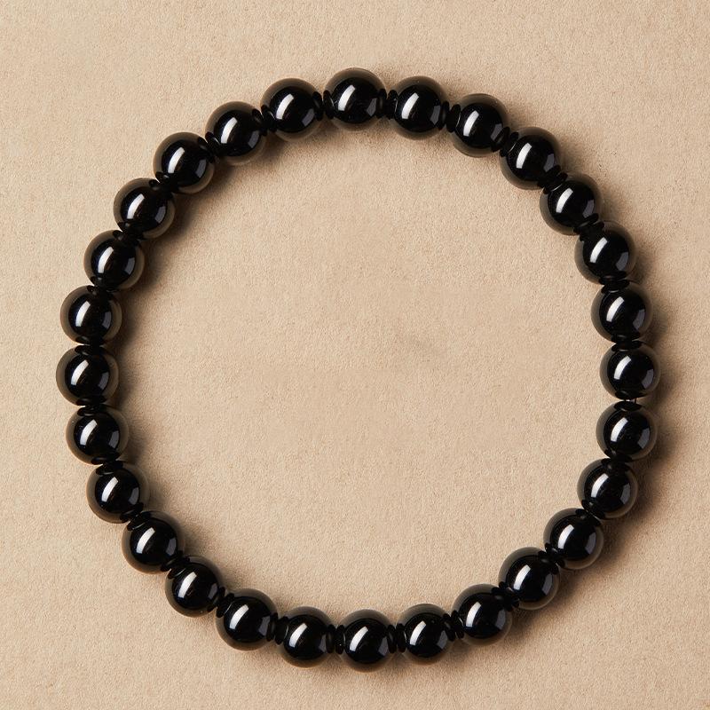 Náramek z přírodního obsidiánu, korálkový, lehký luxusní, špičkový, jednoduchý náramek, okrajový, všestranný, módní šperk