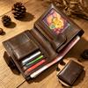 Leather Wallet Casual Retro Multi-card Card Bag Large Capacity Change Bag Rfid Anti-theft Brush Men's Wallet