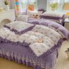 Pure Cotton Double-layer Yarn Quilt Cover Bed Skirt Lace Single-piece Three-piece Four-piece Set Four-season Universal Bed Sheet Quilt Cover