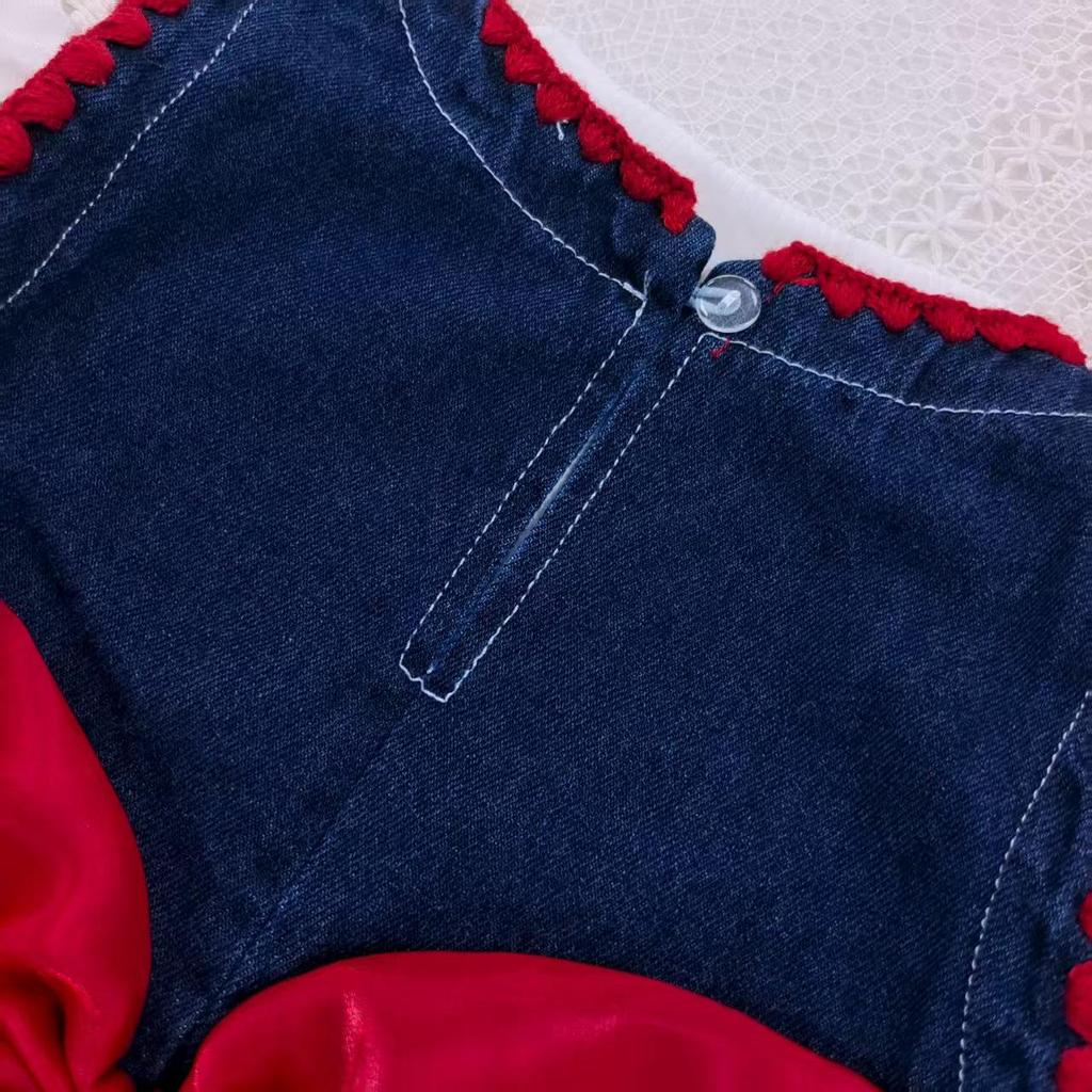 New Girls' Stylish Korean Spring/Autumn Denim 3-Piece Set