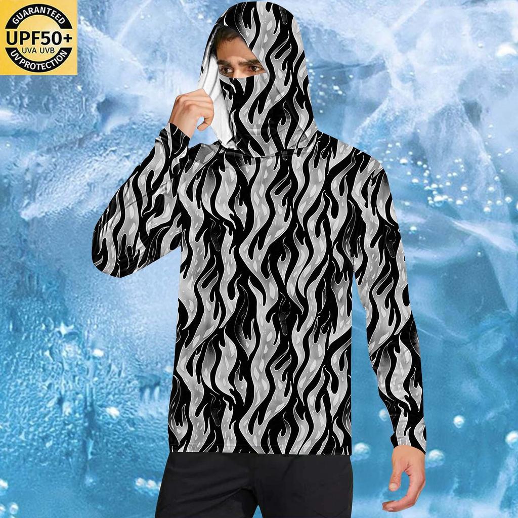Camicia da uomo protettiva dal sole UPF50+, camicia a maniche lunghe ad asciugatura rapida, camicia da corsa, esercizio fisico, pesca
