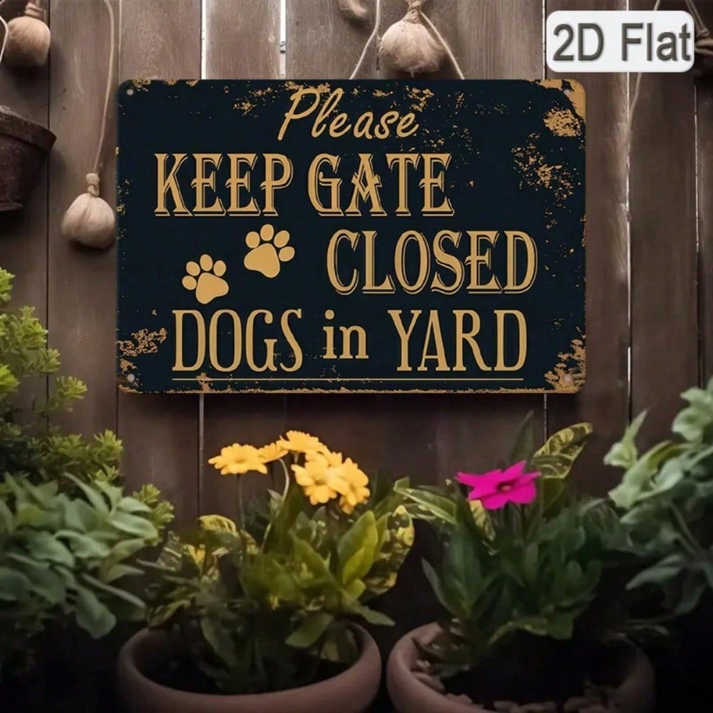 

Винтажная жестяная табличка Держите ворота закрытыми , в деревенском стиле, с изображением собак во дворе, декор для фермерского дома, 8x12 дюймов 20x30