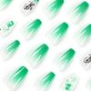 24 Pezzi/Set Unghie Veloci Giorno di San Patrizio Fiori Verdi Adesivo Unghie Finte Indossabili Impermeabili Manicure Unghie Finite