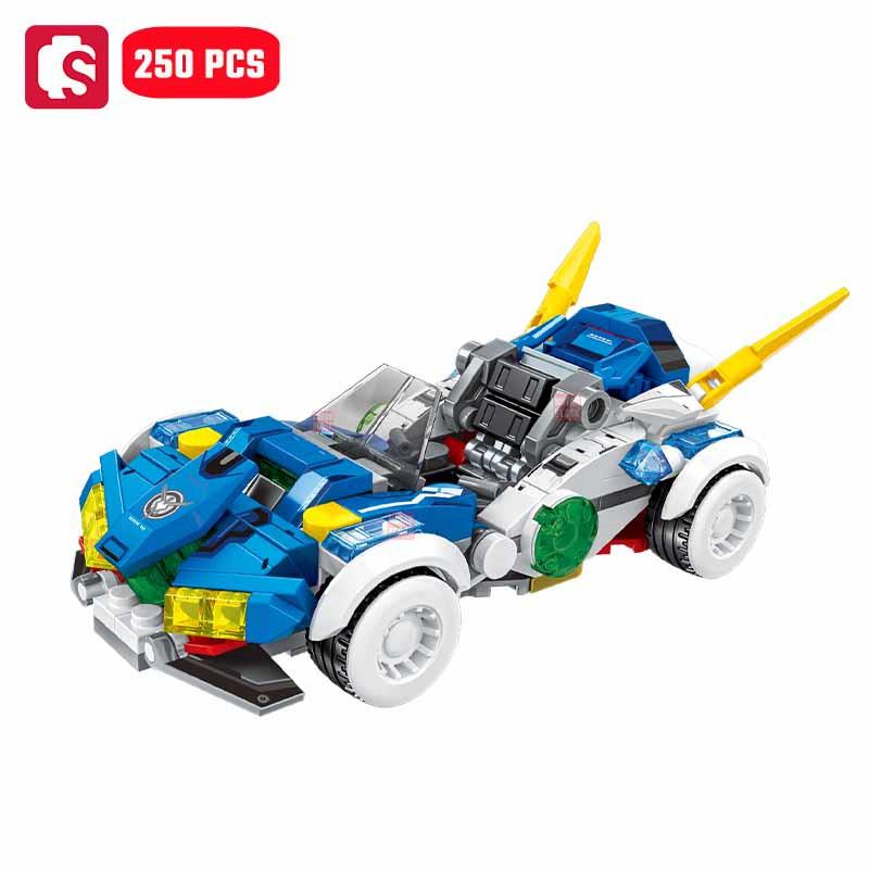 Non-Toxic Sembo Anime Elemental Chariot Assemblage Building Blocks Moc Sports Car Racing Vehicle Model Bricks Kids Toys For Children Diy Gifts