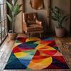 Tapis de salon coloré Tapis style ethnique mexicain Tapis de sol polyvalent et simple pour salon et bureau Décoration de maison