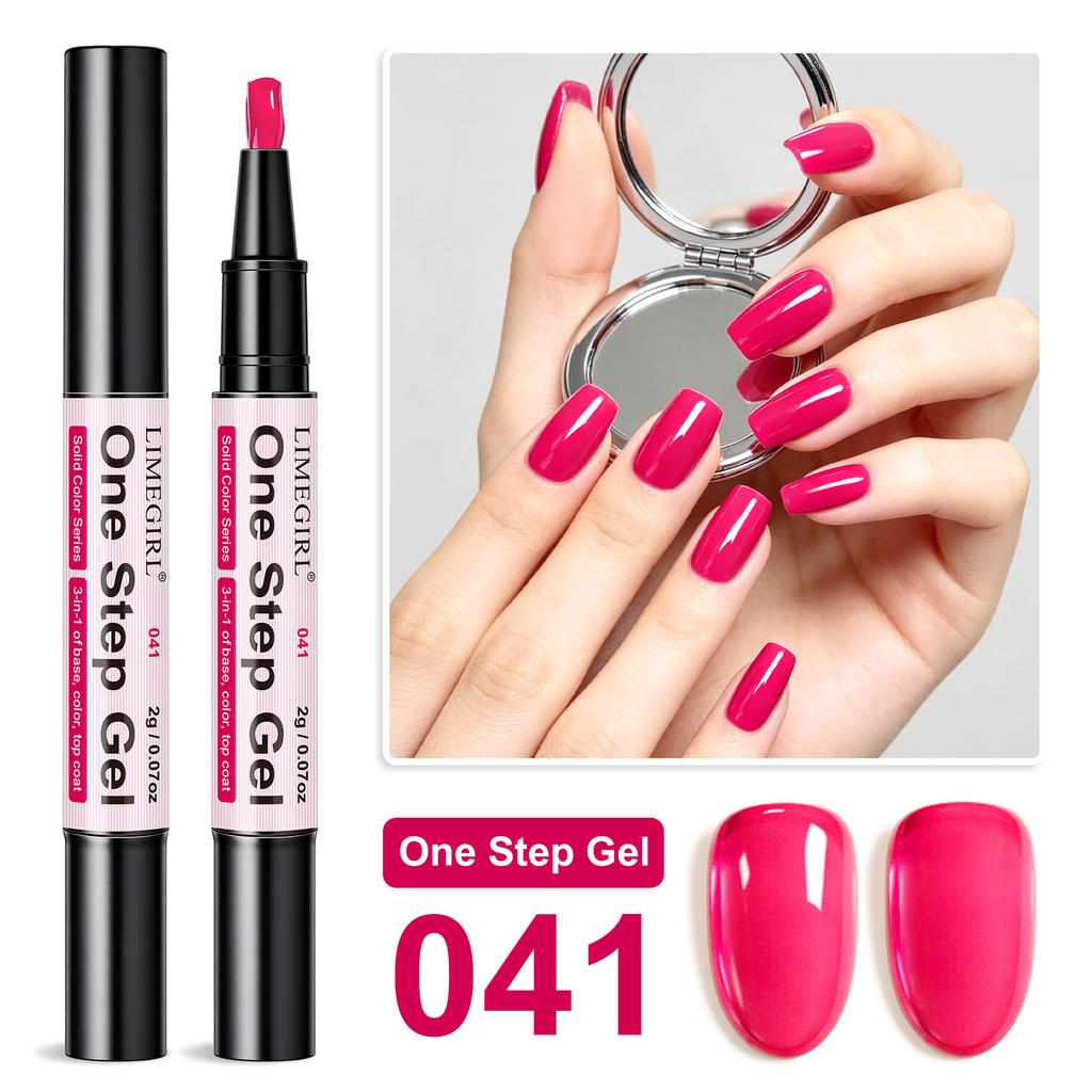 48 Colors One Step Gel Nail Polish, Soak Off Base Coat Top Coat 3-in-1 Color Gel, No Base Needed, Long-Lasting Manicure Kit