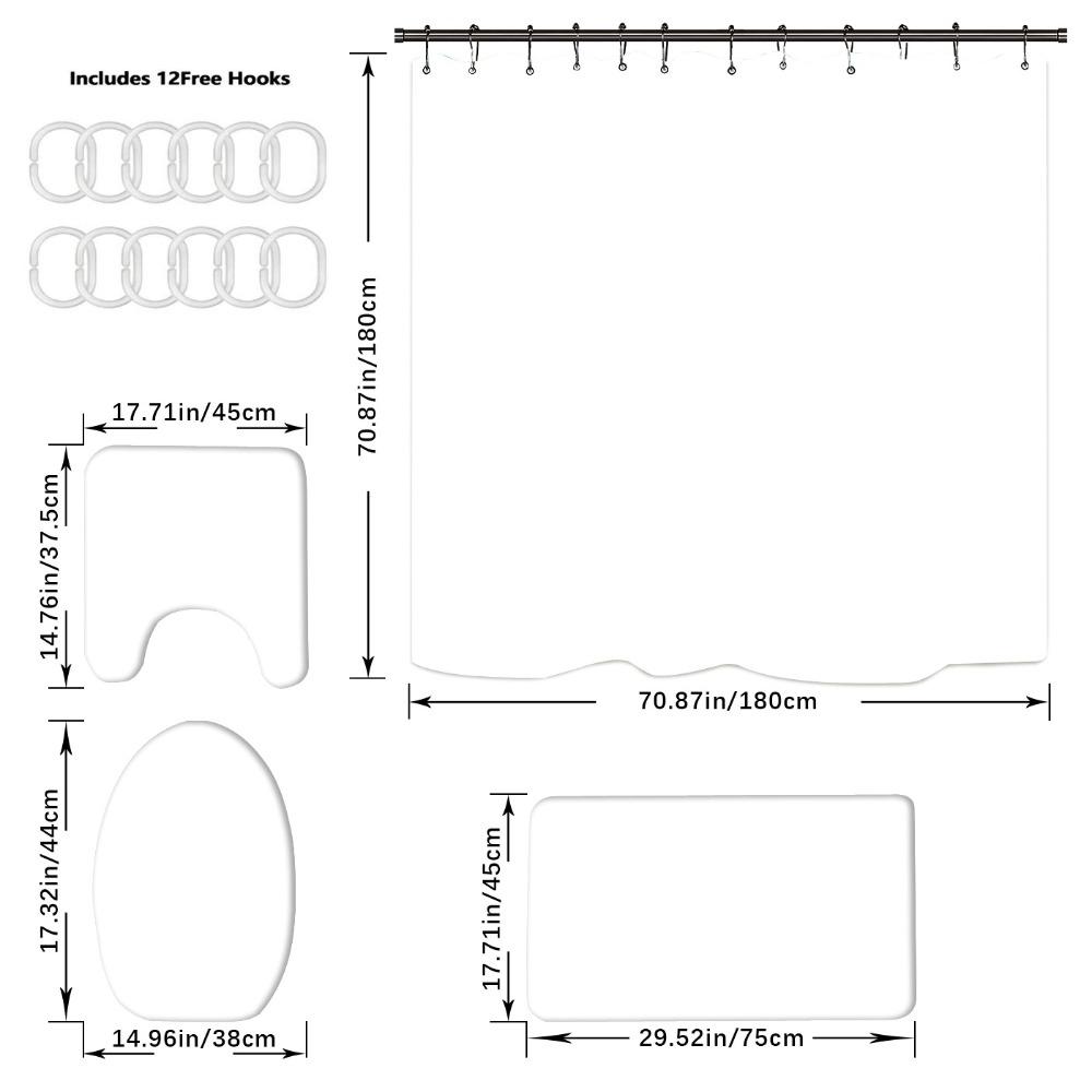Waterproof and mildew-proof shower curtain for bathroom, dry and wet separation, shading and warm shower curtain four-piece set