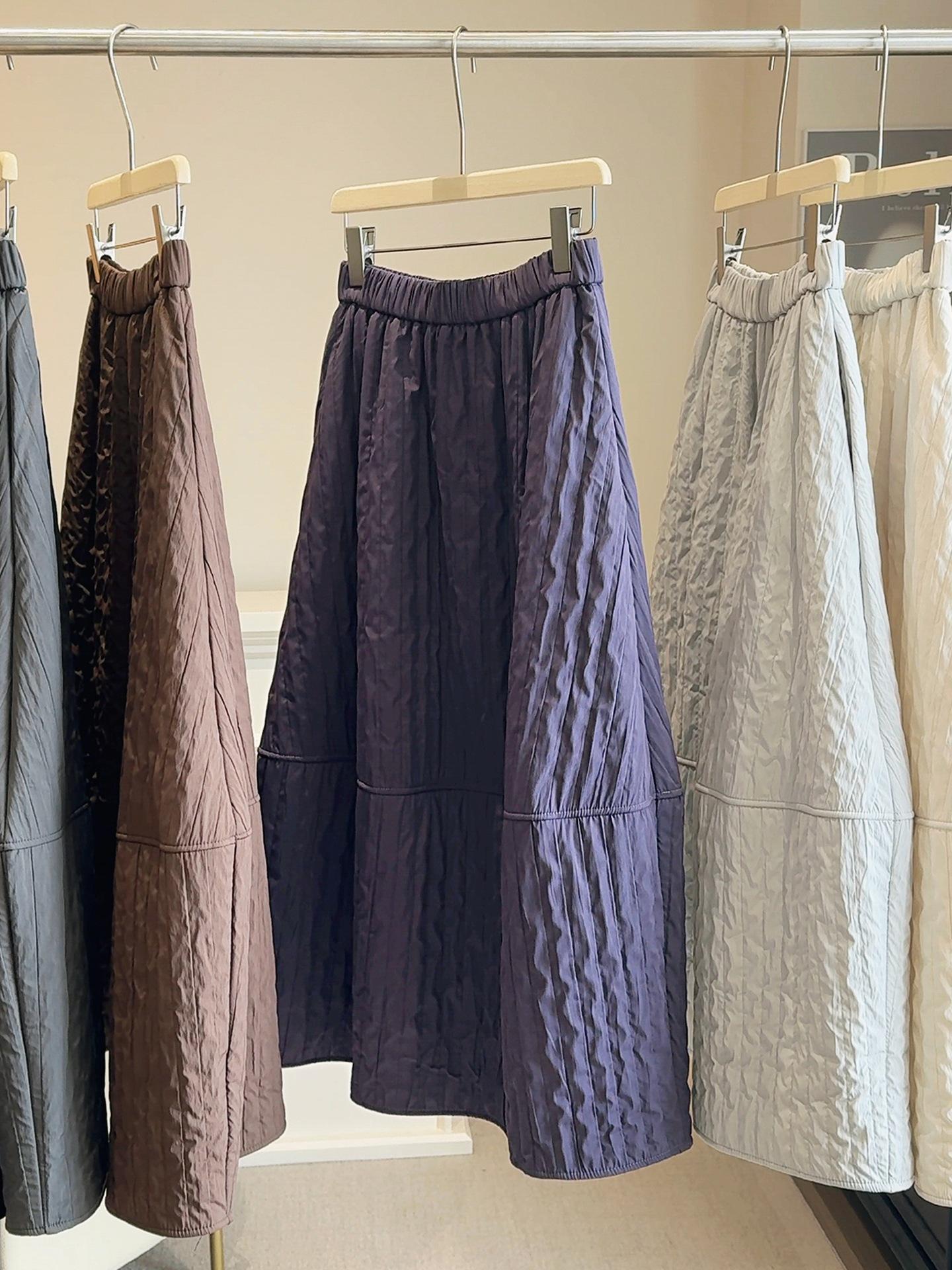 Южная Корея Дондэмун 2025 Осень/Зима Юбка с высокой талией, плюшевая, с текстурой, для женщин One Size