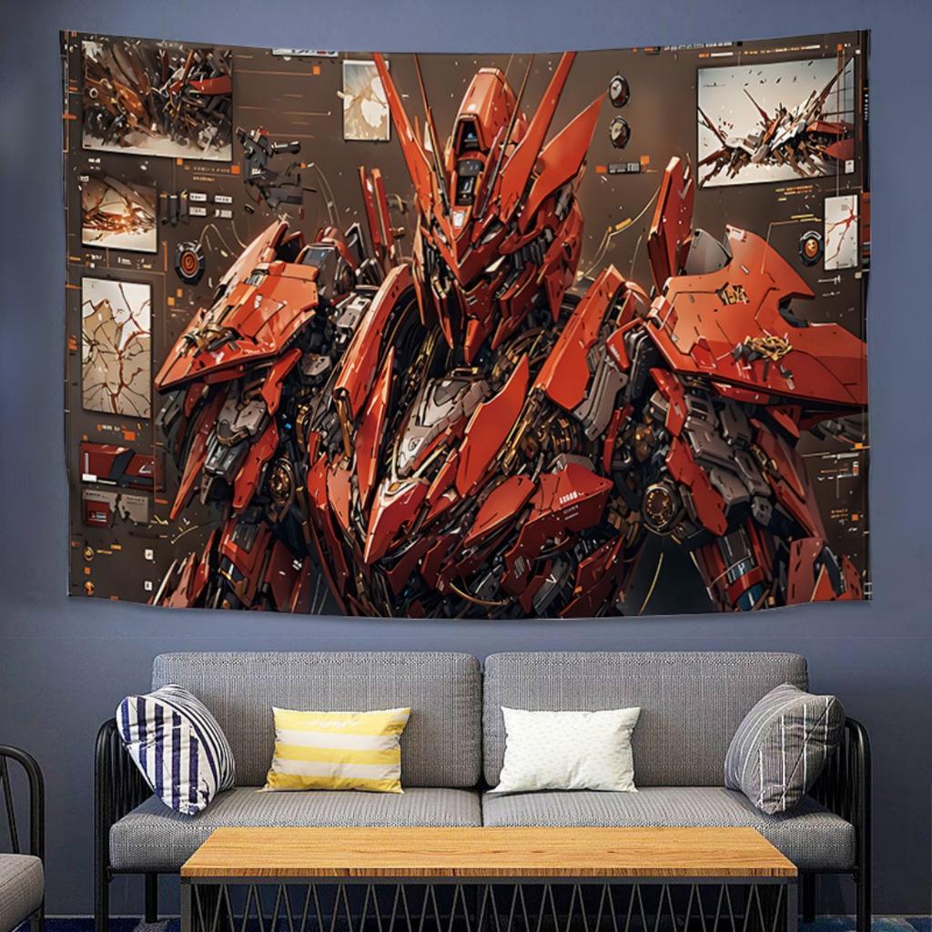 Mobile Suit Gundam Anime Tapestry Dorm Background Fabric Rental Room Decor Wall Hanging Art For Bedroom Living Space Tapestry