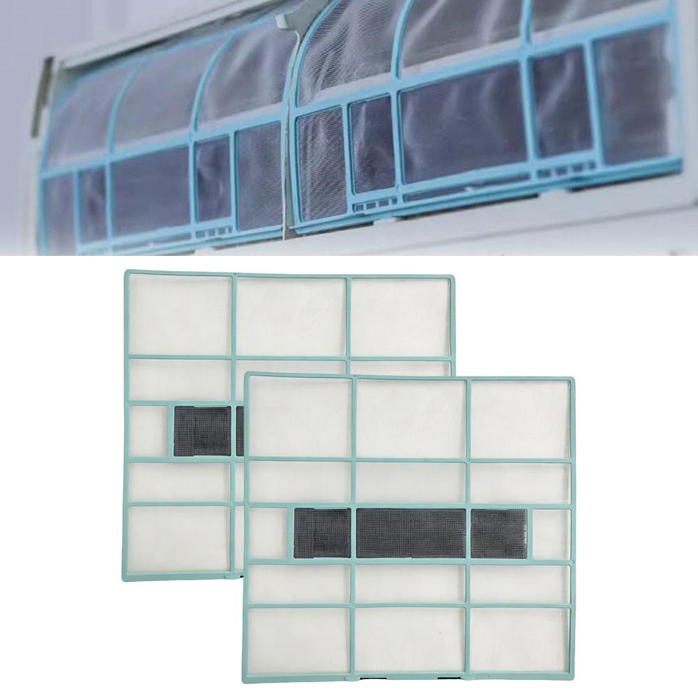 2pcs AC Indoor Unit Filter Screen Dust Prevention Mesh PVC Replacement Parts For Home Air Conditioner Outlet Grill Cleaning Kit