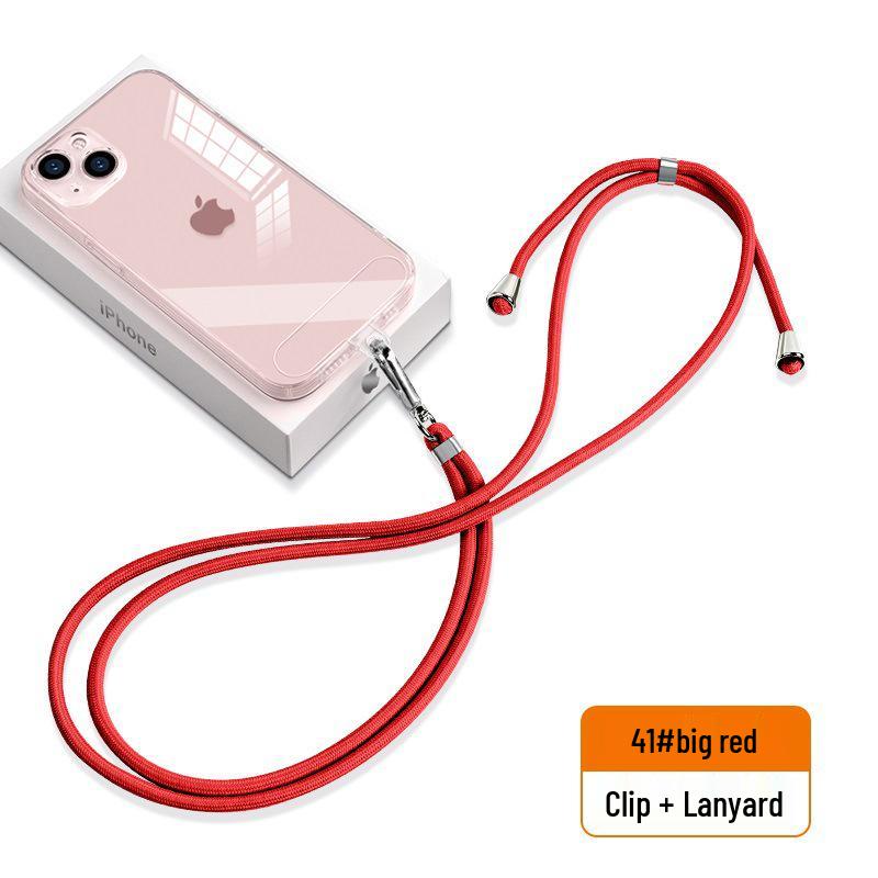 6mm Wearable Phone Lanyard: Crossbody Neck Strap with Clip, Sticker Pad, and Braided Hanging Rope.