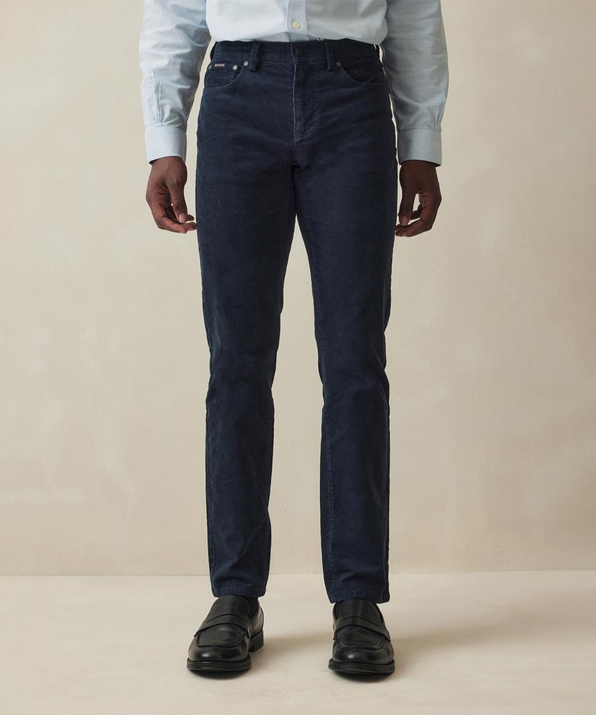 BROOKS BROTHERS Slim Fit 15W Corduroy 5-Pocket Pants (Navy) (Bbpcmm4531Qew)
