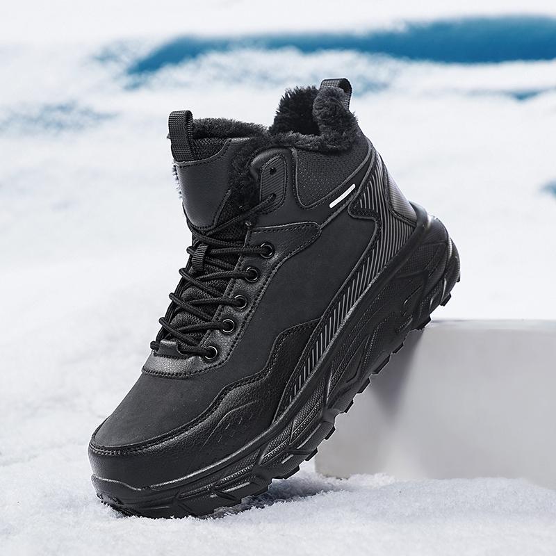 

Зимние хлопковые ботинки мужские ботинки новые толстоподошвенные нескользящие и износостойкие уличные походные ботинки на толстом меху теплые рабочие сноубутсы 48