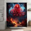 Roter Gigant Cthulhu Tentakel Duschvorhang 3D Fantasy Sci-Fi Horror Design für Badezimmerdekorationen Hohe Qualität Wasserdicht Dusche