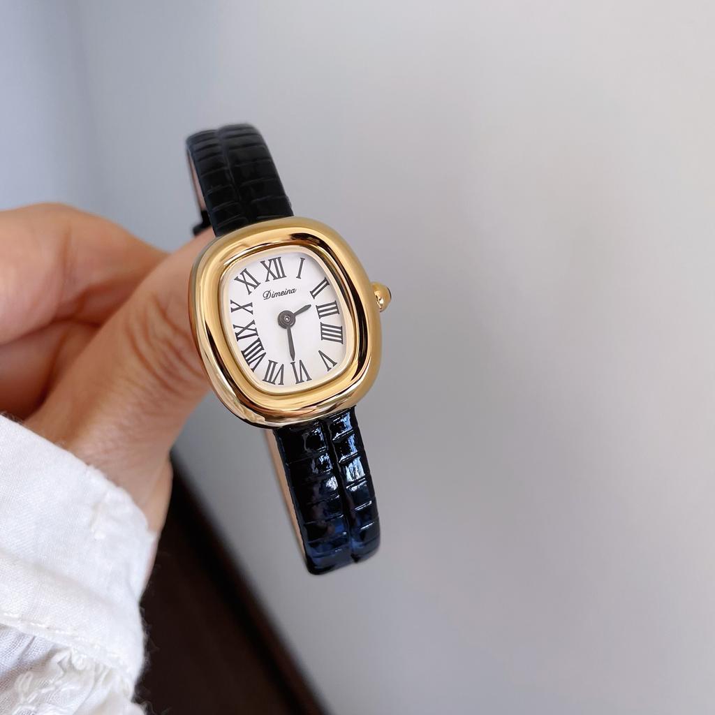 New Compact Bathtub Oval Luxury Niche Women's Watch Small Dial High Quality Leather Women's Watch Birthday Gift