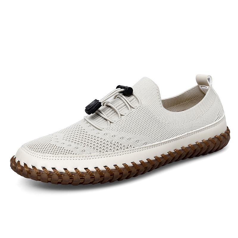 

Lace-Up Comfortable Casual Shoes Non-Slip Sports Shoes Outdoor Walking Shoes for Men Handmade Male Flats Men s Sneakers 47 бежевый