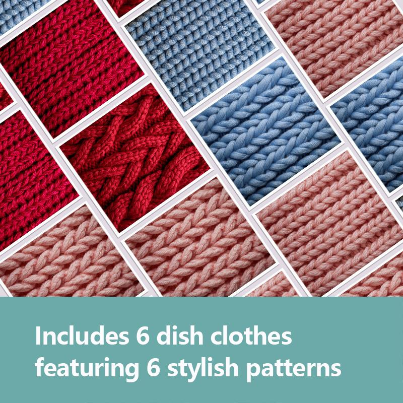 Cleaning Cloth Reusable Kitchen Dish Towels Eco-friendly Microfiber Knitted Print Dishcloths Lint Free Washable Duster Rags Tea Towels 9*7inch