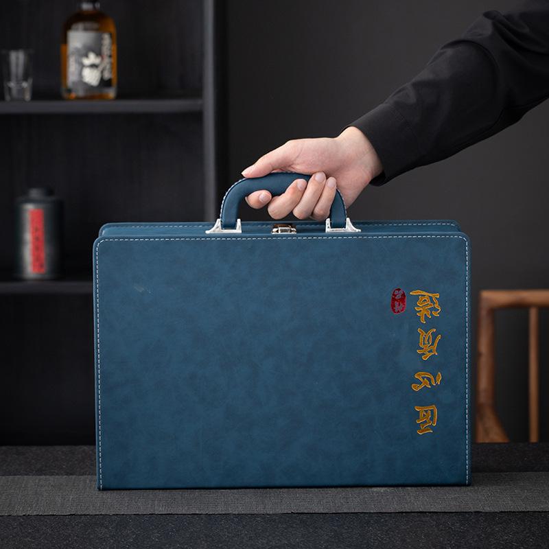 Suet jade tea set Guochao Kung Fu ceramic side handle pot white porcelain gift box business gifts