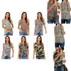 Stylish Women's Leopard Print T-shirt Featuring Cold Shoulder Design Perfect For Summer Wear