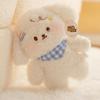 Wear Scarf Little Dog Plush Toy Puppy White Dog Doll Creative Small Dog Plush Doll  Birthday Gift
